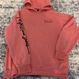 Maui and Sons Youth Girls Size XL 16 Pink Hoodie Sweater Hooded Pullover Logo